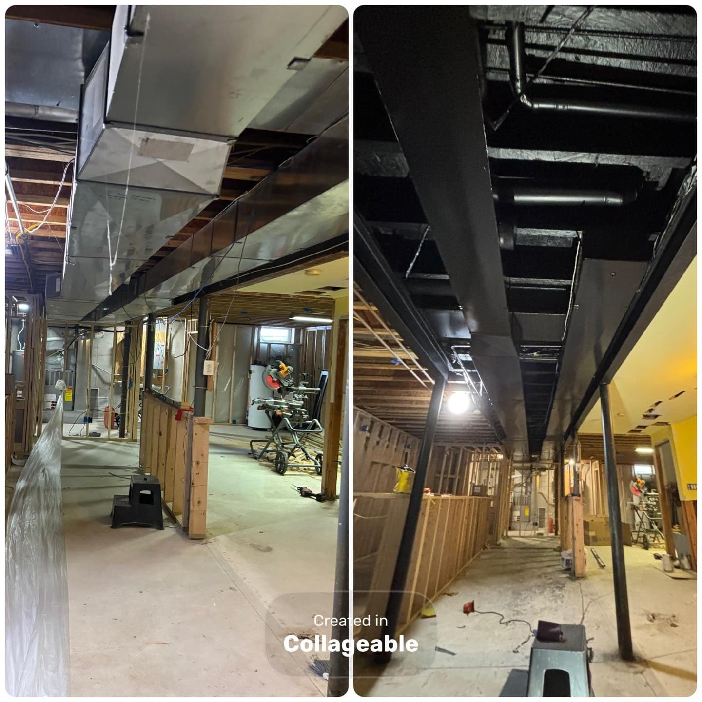 Commercial exposed ceiling painting