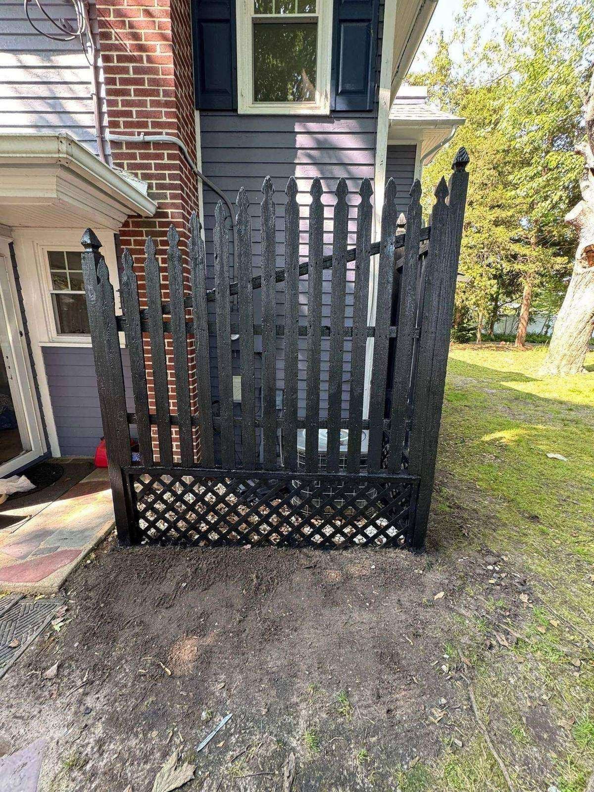 Fence and gate staining before and after in Northfield NJ by Perfect Finish Painters